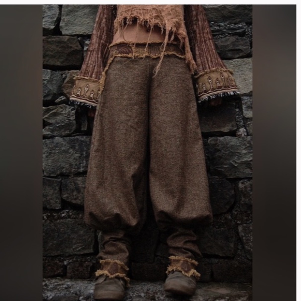 Grey wool harem pants aladdin pants Anuttara crafts